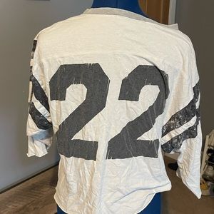 White jersey mid cropped shirt